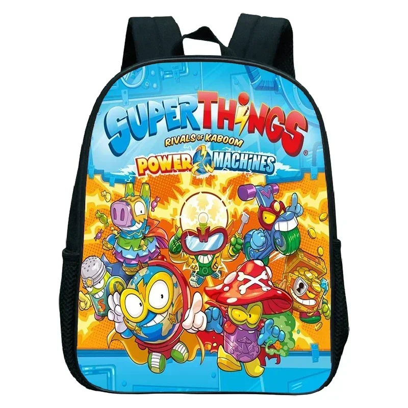 SuperThings Backpack Toddler Cartoon Schoolbag Boys Girls Kindergarten Bag Waterproof Kids Bookbag 12 Inch