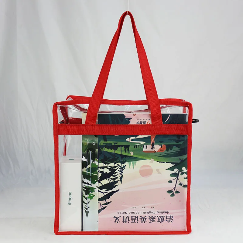 Summer Waterproof PVC Tote Bags Transparent Lady Shoulder Bag Girl Clear Color Handbag Messenger Ins Beach Bag Square Shape