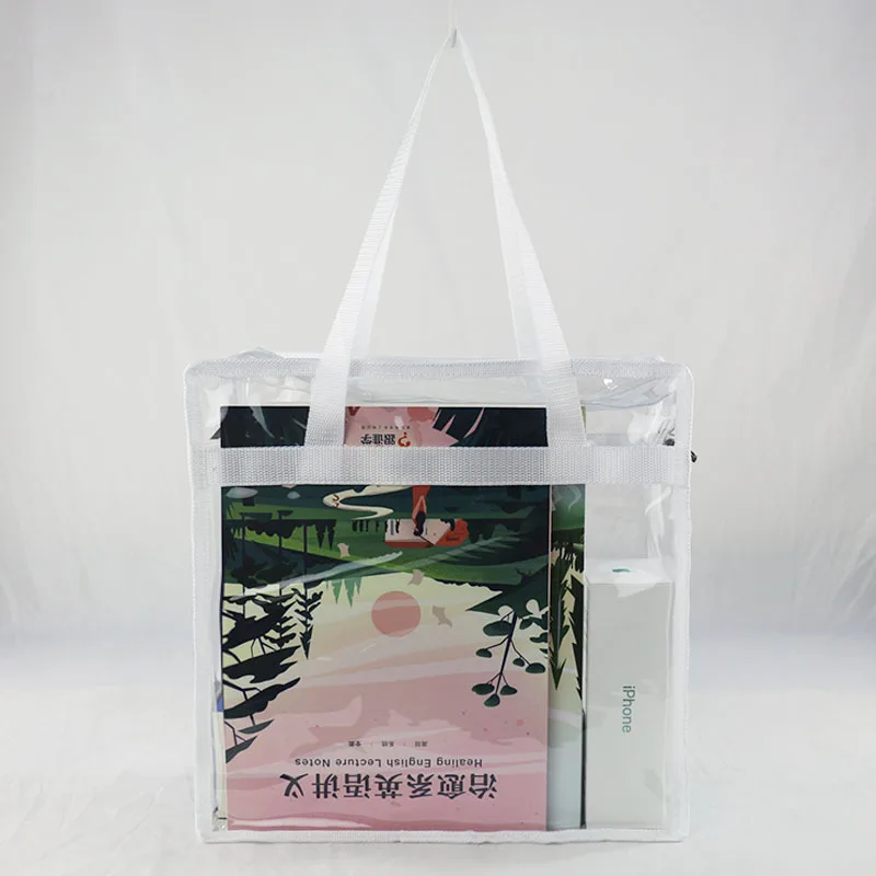 Summer Waterproof PVC Tote Bags Transparent Lady Shoulder Bag Girl Clear Color Handbag Messenger Ins Beach Bag Square Shape