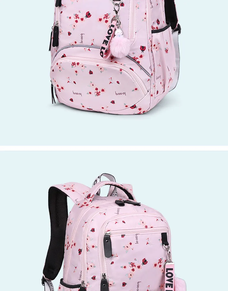 Cherry blossoms elementary school backpack for girls black pink floral bookbag fashion school bags for girls cute flower bookbag