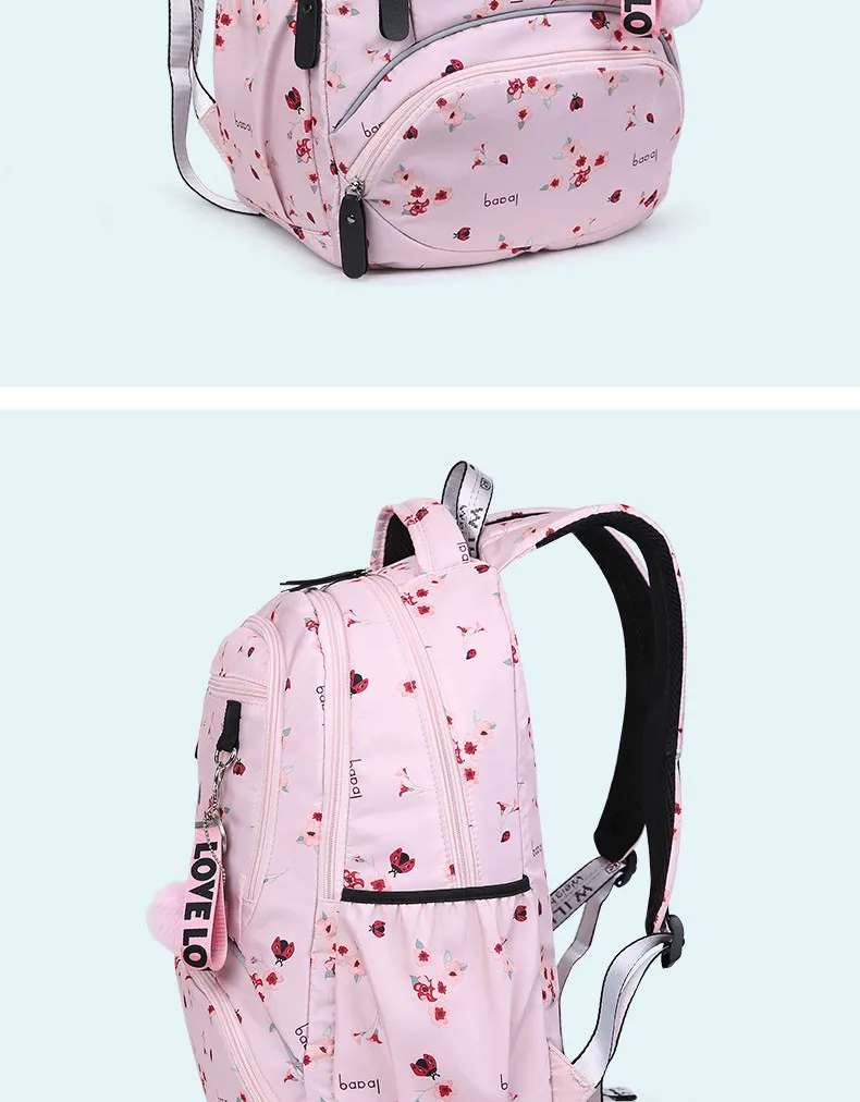 Cherry blossoms elementary school backpack for girls black pink floral bookbag fashion school bags for girls cute flower bookbag