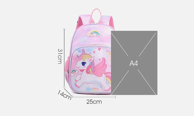 New Unicorn Backpack For Girls Cartoon Pink Princess School Bags Kids Satchels Kindergarten Bookbag Mochila Infantil Escolar