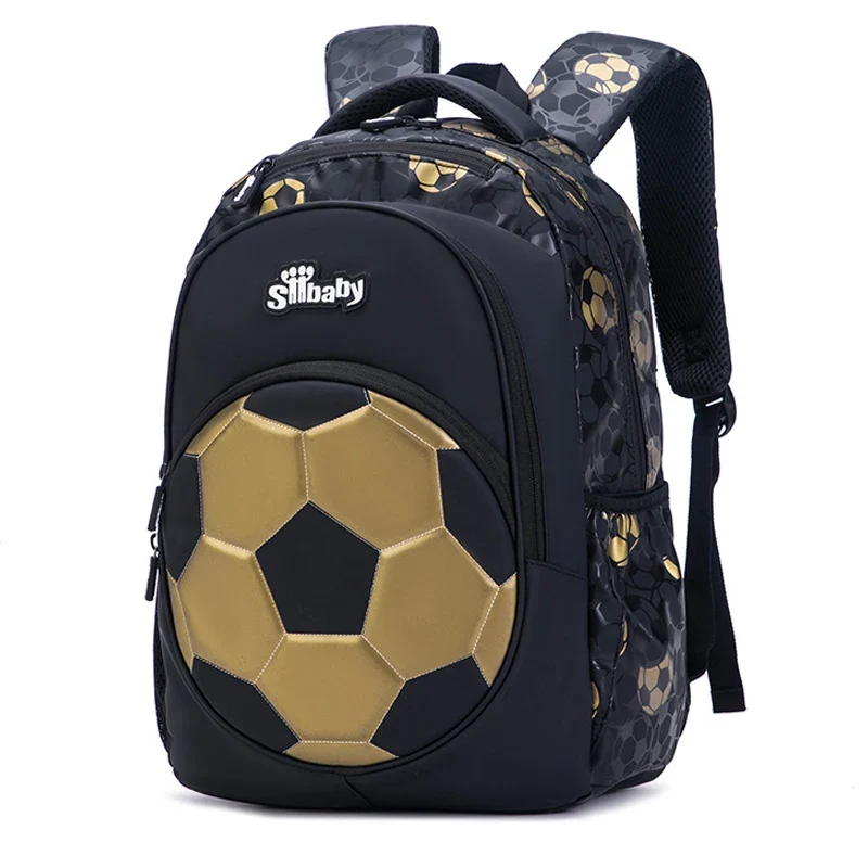 New 3D Cute Orthopedic School Bag For Boys Cartoon Football Backpack Kids Children High Capacity Waterproof 1-3 Grade Schoolbag