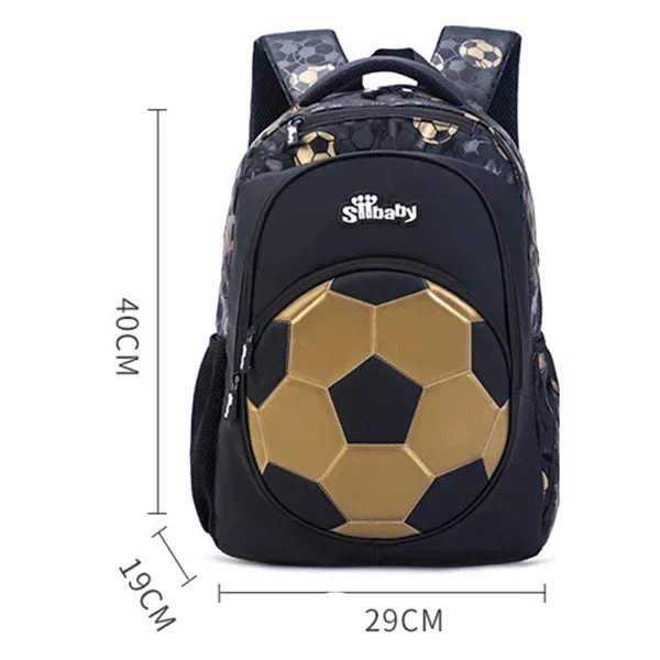 New 3D Cute Orthopedic School Bag For Boys Cartoon Football Backpack Kids Children High Capacity Waterproof 1-3 Grade Schoolbag