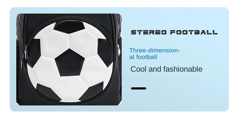 New 3D Cute Orthopedic School Bag For Boys Cartoon Football Backpack Kids Children High Capacity Waterproof 1-3 Grade Schoolbag