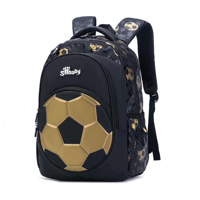 New 3D Cute Orthopedic School Bag For Boys Cartoon Football Backpack Kids Children High Capacity Waterproof 1-3 Grade Schoolbag