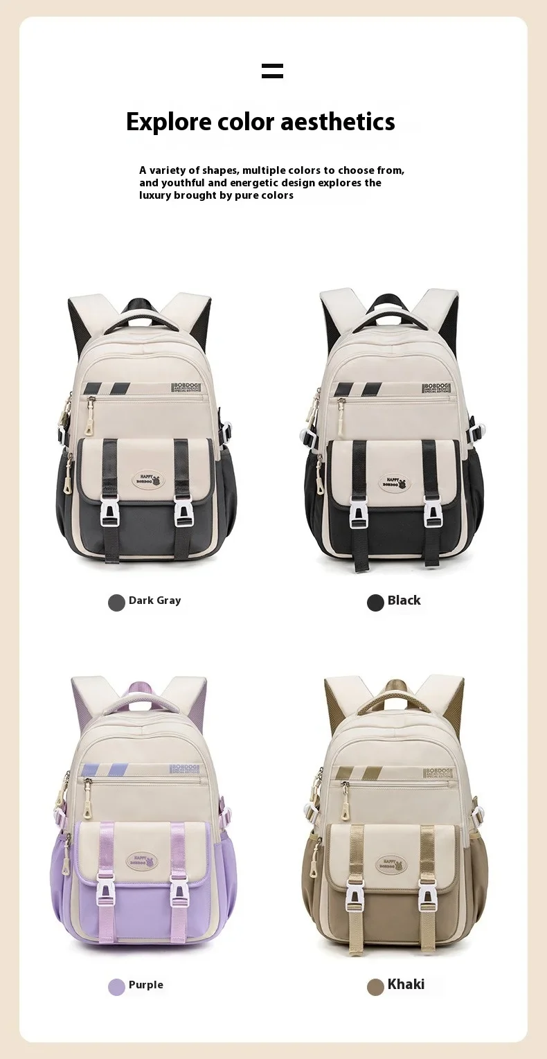 New School Bag with High Appearance Level Junior High School Backpack Large Capacity Primary School Backpack Ins Wind