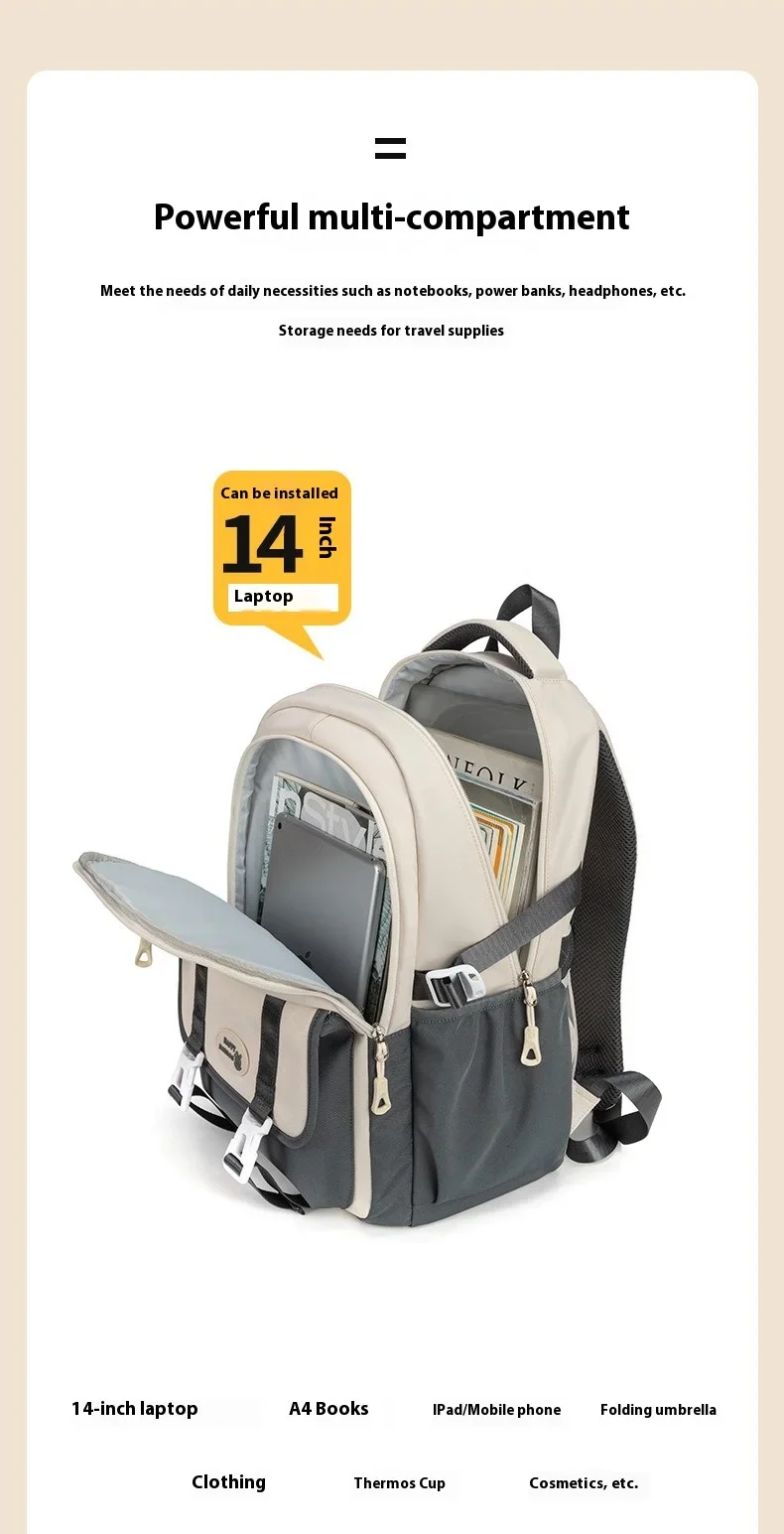 New School Bag with High Appearance Level Junior High School Backpack Large Capacity Primary School Backpack Ins Wind