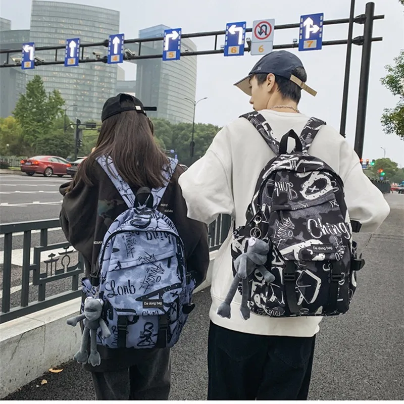 middle high school backpack for teenage boys cool school bag college student backpack large capacity schoolbag for boy cute doll
