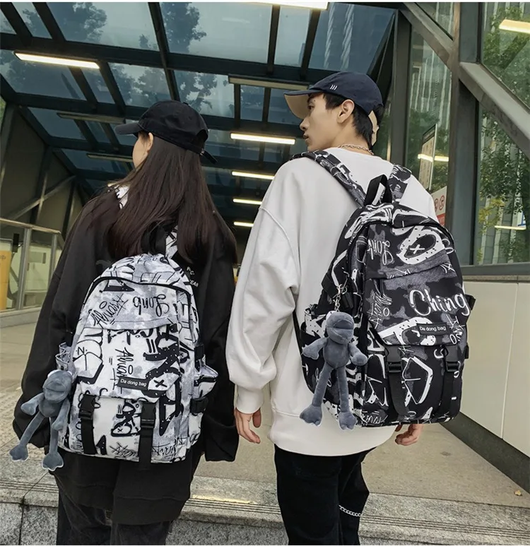 middle high school backpack for teenage boys cool school bag college student backpack large capacity schoolbag for boy cute doll