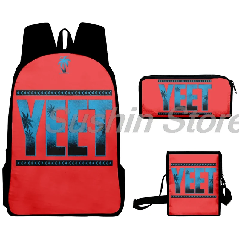 Jey Uso Yeet Merch Backpack 3pcs/set Rucksack Crossbody Bag Women Men Casual Daypack Unisex Packsack Travel Bags
