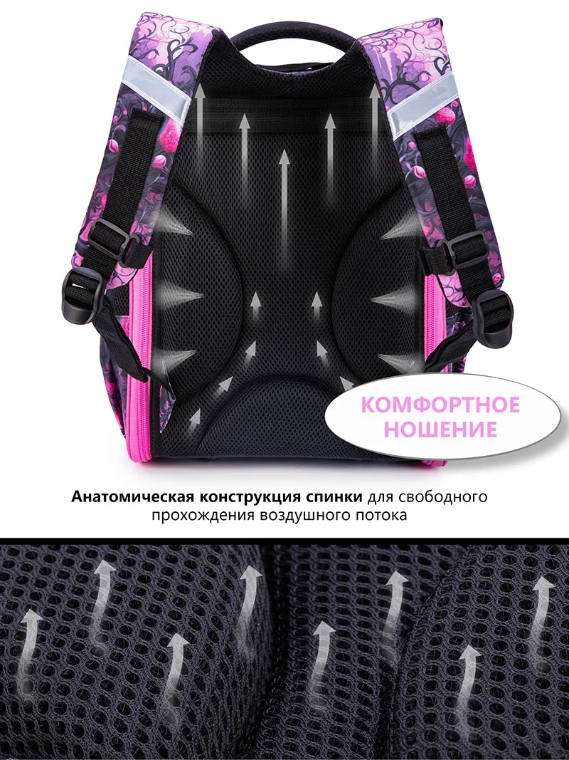 Orthopedic School Backpack For Girls Cartoon Cat Primary School Grade 1 Students Bags Kids Satchels Female Bookbag 7-9 Years
