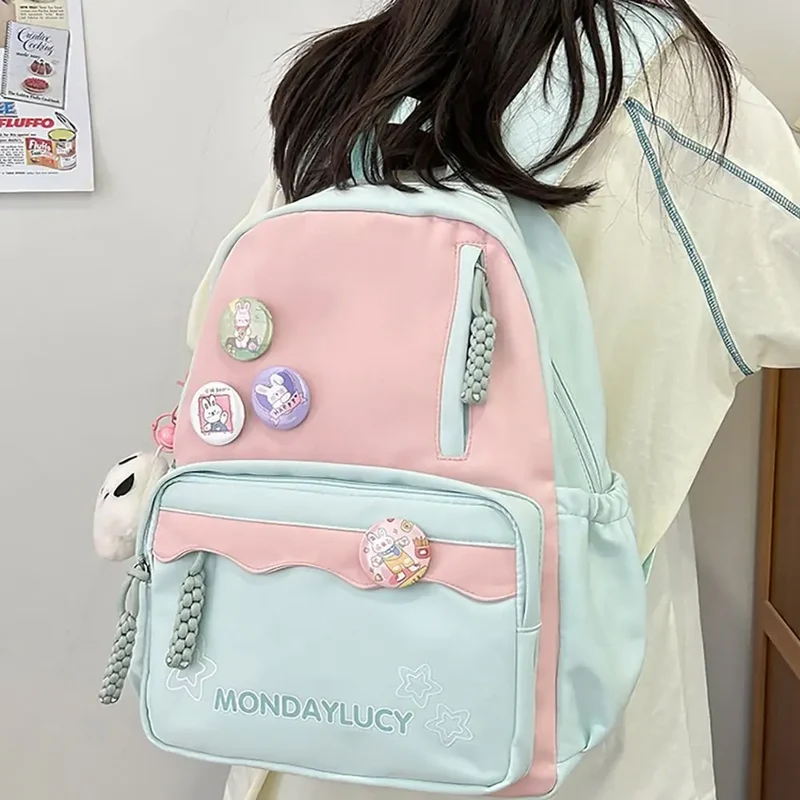 Cute Japanese Style Backpack Nylon Multi-function School Bag Large Capacity Handbag Student