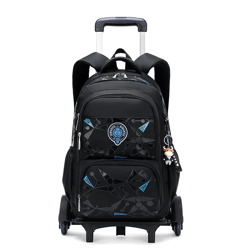 High-capacity on 2/6 Wheels Waterproof Luggage Rolling Bag Student Shoulder Backpack Detachable Children Rolling School Bags
