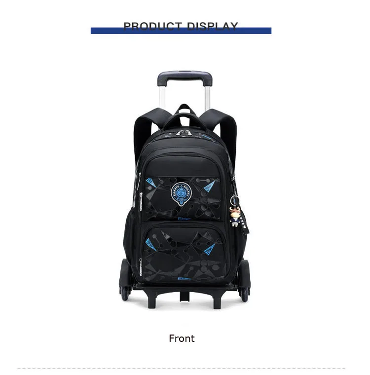 High-capacity on 2/6 Wheels Waterproof Luggage Rolling Bag Student Shoulder Backpack Detachable Children Rolling School Bags