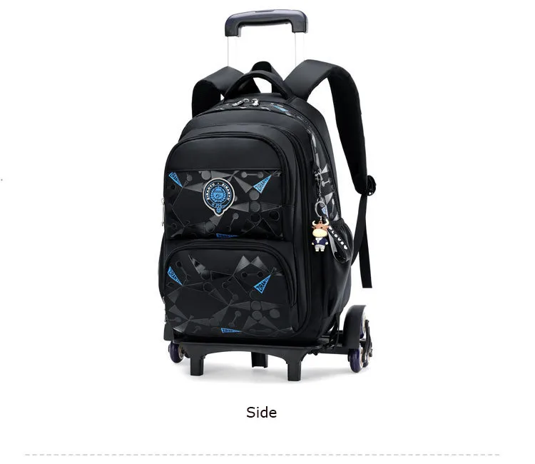 High-capacity on 2/6 Wheels Waterproof Luggage Rolling Bag Student Shoulder Backpack Detachable Children Rolling School Bags