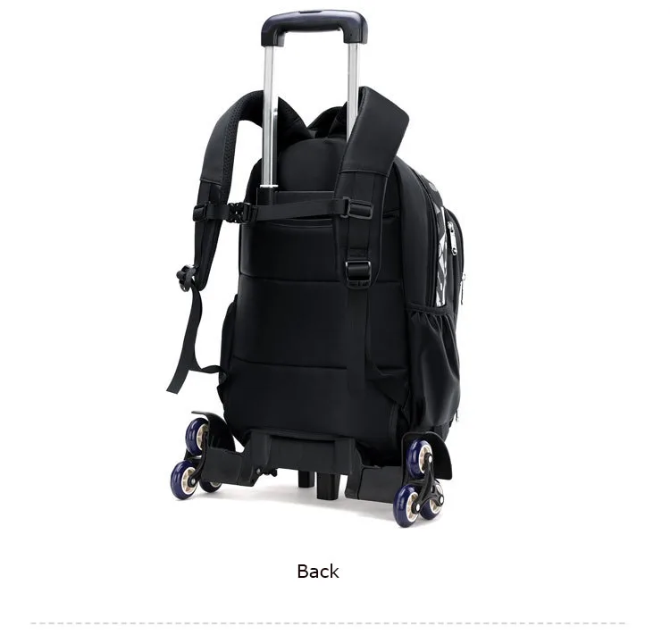 High-capacity on 2/6 Wheels Waterproof Luggage Rolling Bag Student Shoulder Backpack Detachable Children Rolling School Bags