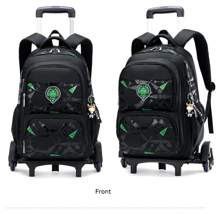 High-capacity on 2/6 Wheels Waterproof Luggage Rolling Bag Student Shoulder Backpack Detachable Children Rolling School Bags