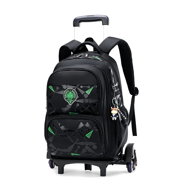 High-capacity on 2/6 Wheels Waterproof Luggage Rolling Bag Student Shoulder Backpack Detachable Children Rolling School Bags