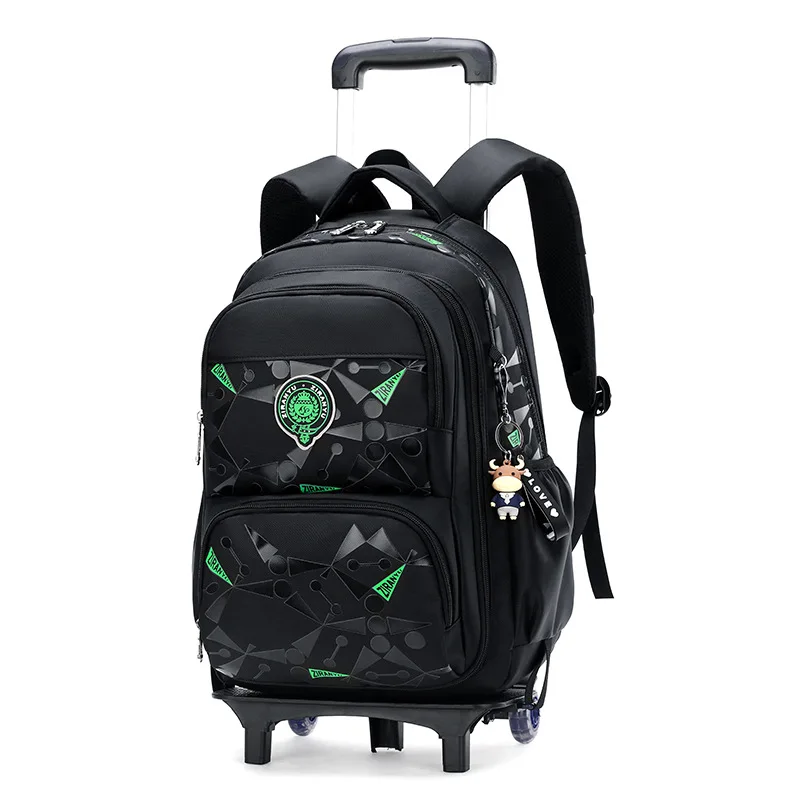 High-capacity on 2/6 Wheels Waterproof Luggage Rolling Bag Student Shoulder Backpack Detachable Children Rolling School Bags