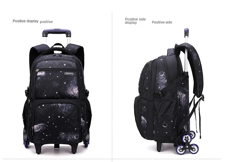 School Bag Kids Rolling Backpack for Boy Wheeled Backpack School Bag With Wheels Trolley Bookbag Carry on Luggage with Lunch Bag