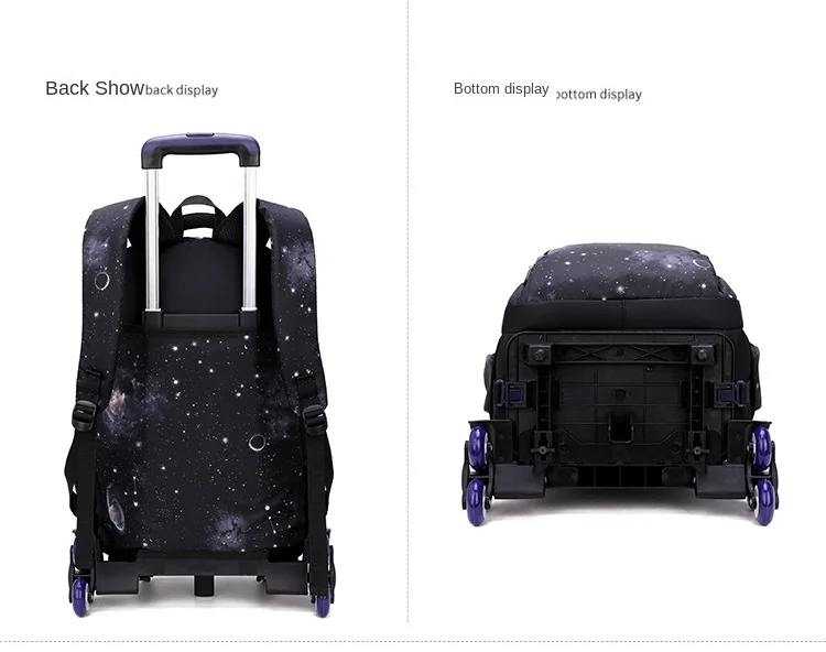 School Bag Kids Rolling Backpack for Boy Wheeled Backpack School Bag With Wheels Trolley Bookbag Carry on Luggage with Lunch Bag