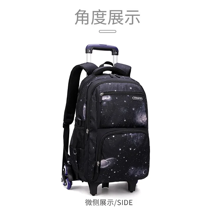 School Bag Kids Rolling Backpack for Boy Wheeled Backpack School Bag With Wheels Trolley Bookbag Carry on Luggage with Lunch Bag