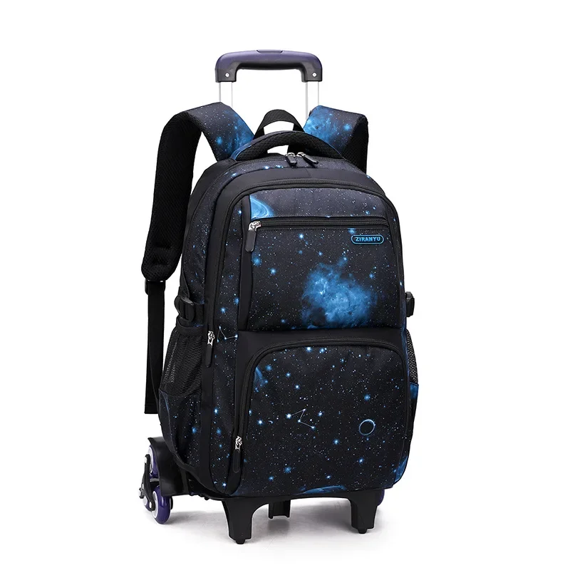 School Bag Kids Rolling Backpack for Boy Wheeled Backpack School Bag With Wheels Trolley Bookbag Carry on Luggage with Lunch Bag