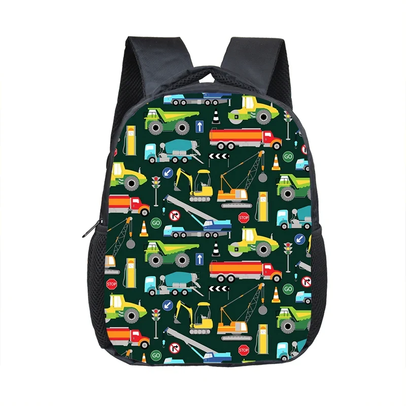 Truck/Ambulance/Car/Tractor Backpack Children's 12 Inch Kindergarten School Bag Cartoon Printing Excavator Backpack