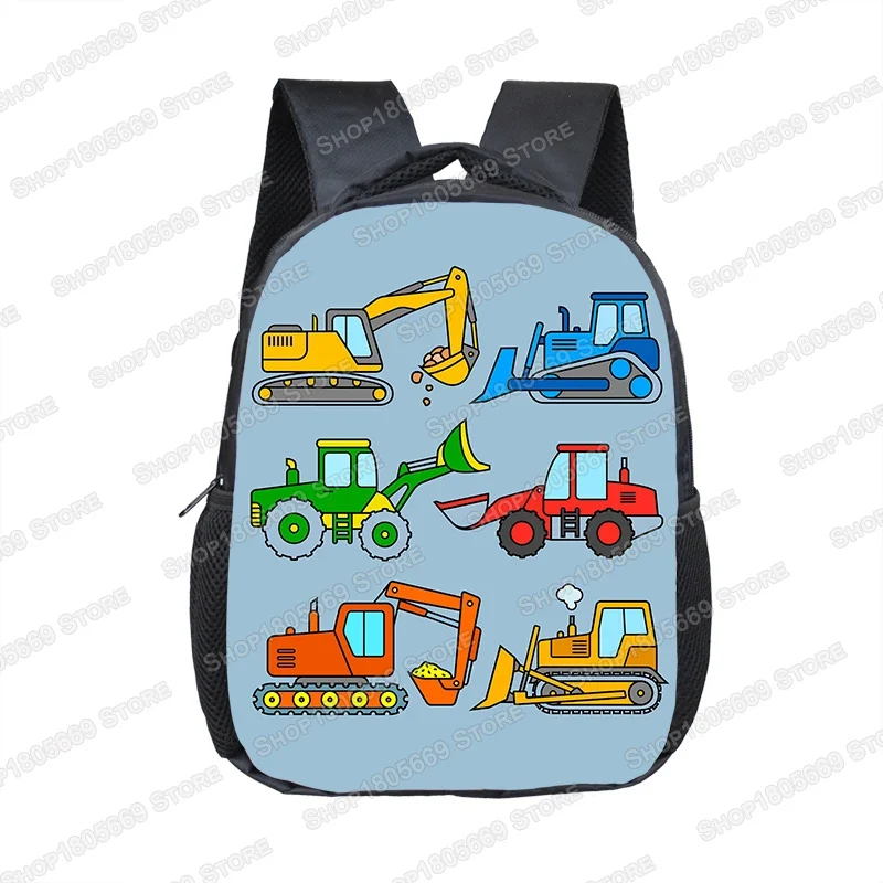 Truck/Ambulance/Car/Tractor Backpack Children's 12 Inch Kindergarten School Bag Cartoon Printing Excavator Backpack