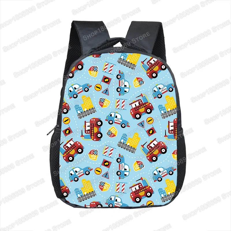Truck/Ambulance/Car/Tractor Backpack Children's 12 Inch Kindergarten School Bag Cartoon Printing Excavator Backpack