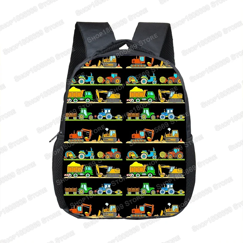 Truck/Ambulance/Car/Tractor Backpack Children's 12 Inch Kindergarten School Bag Cartoon Printing Excavator Backpack