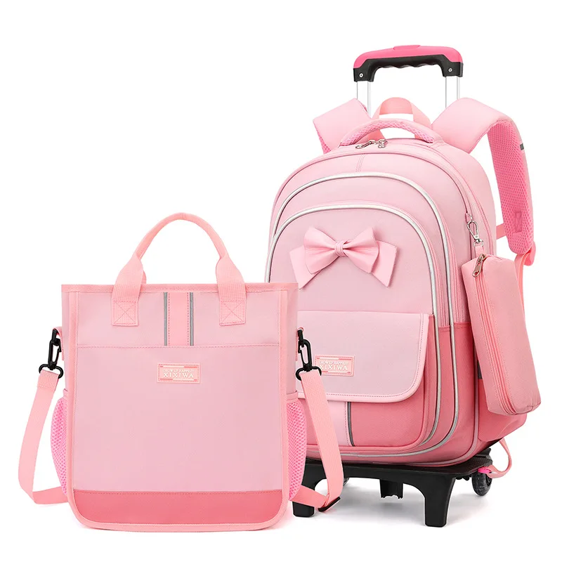 School Bag Kids Rolling Backpack for Boy Girls Wheeled Backpacks With Wheels Trolley Bookbag Carry on Luggage with Shoulder Bags
