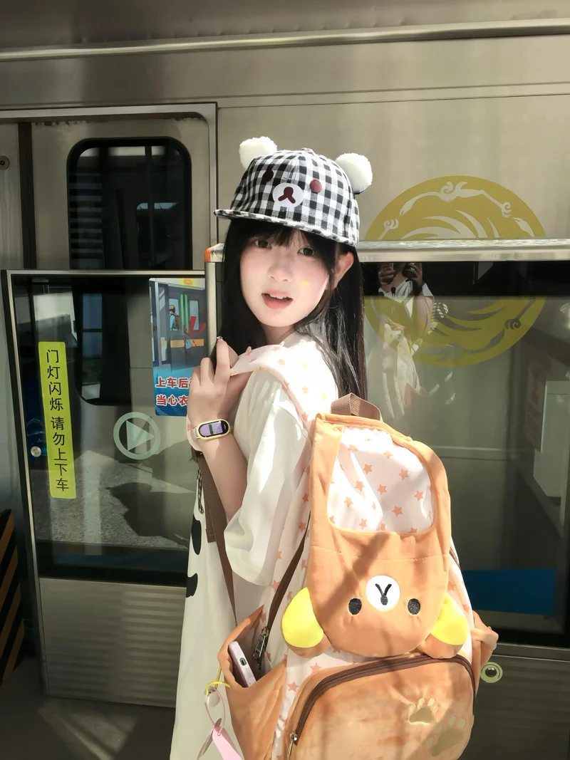 Kawaii Rilakkuma Cartoon Plush Backpack Cute Bear Younger Sister Large Capacity Student Schoolbag Lovely Birthday Present gift