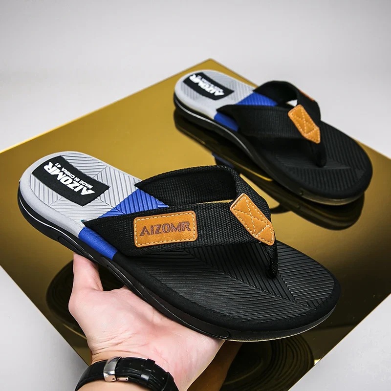 Men's Slippers, Summer Outer Wear Flip-Flops, Men's Non-Slip Flip-Flops, Deodorant Beach Sandals, Men's Style