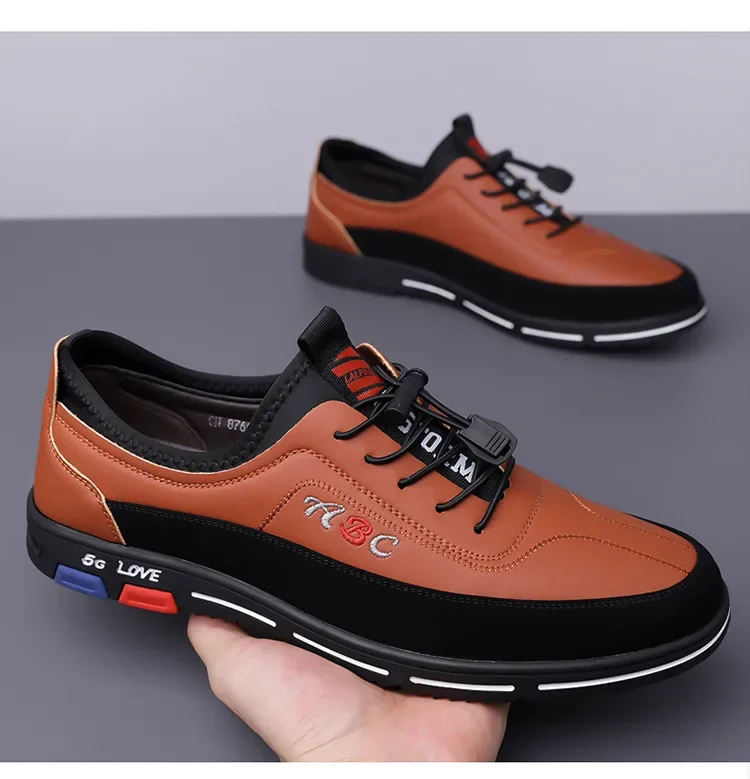 Extra Large Men's Shoes Casual Soft Bottom Leather Spring Autumn New Style 46 47 48 Trendy Shoes Comfortable Rubber Sole
