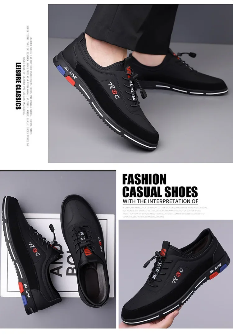 Extra Large Men's Shoes Casual Soft Bottom Leather Spring Autumn New Style 46 47 48 Trendy Shoes Comfortable Rubber Sole