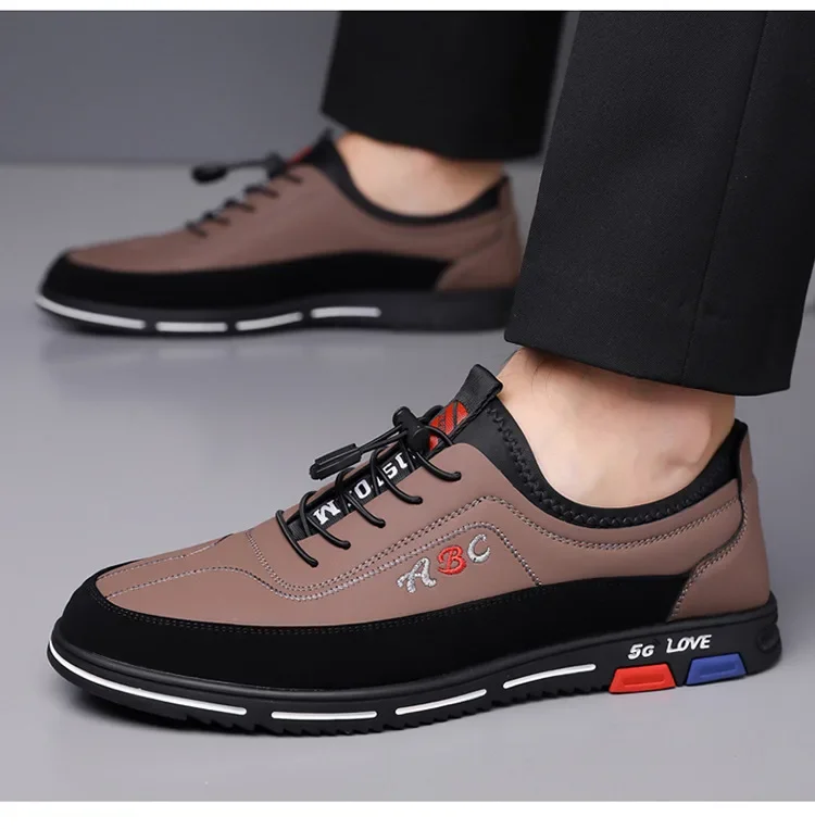 Extra Large Men's Shoes Casual Soft Bottom Leather Spring Autumn New Style 46 47 48 Trendy Shoes Comfortable Rubber Sole