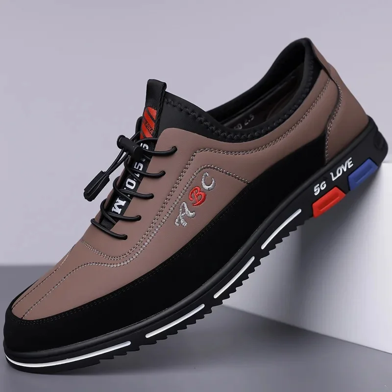 Extra Large Men's Shoes Casual Soft Bottom Leather Spring Autumn New Style 46 47 48 Trendy Shoes Comfortable Rubber Sole