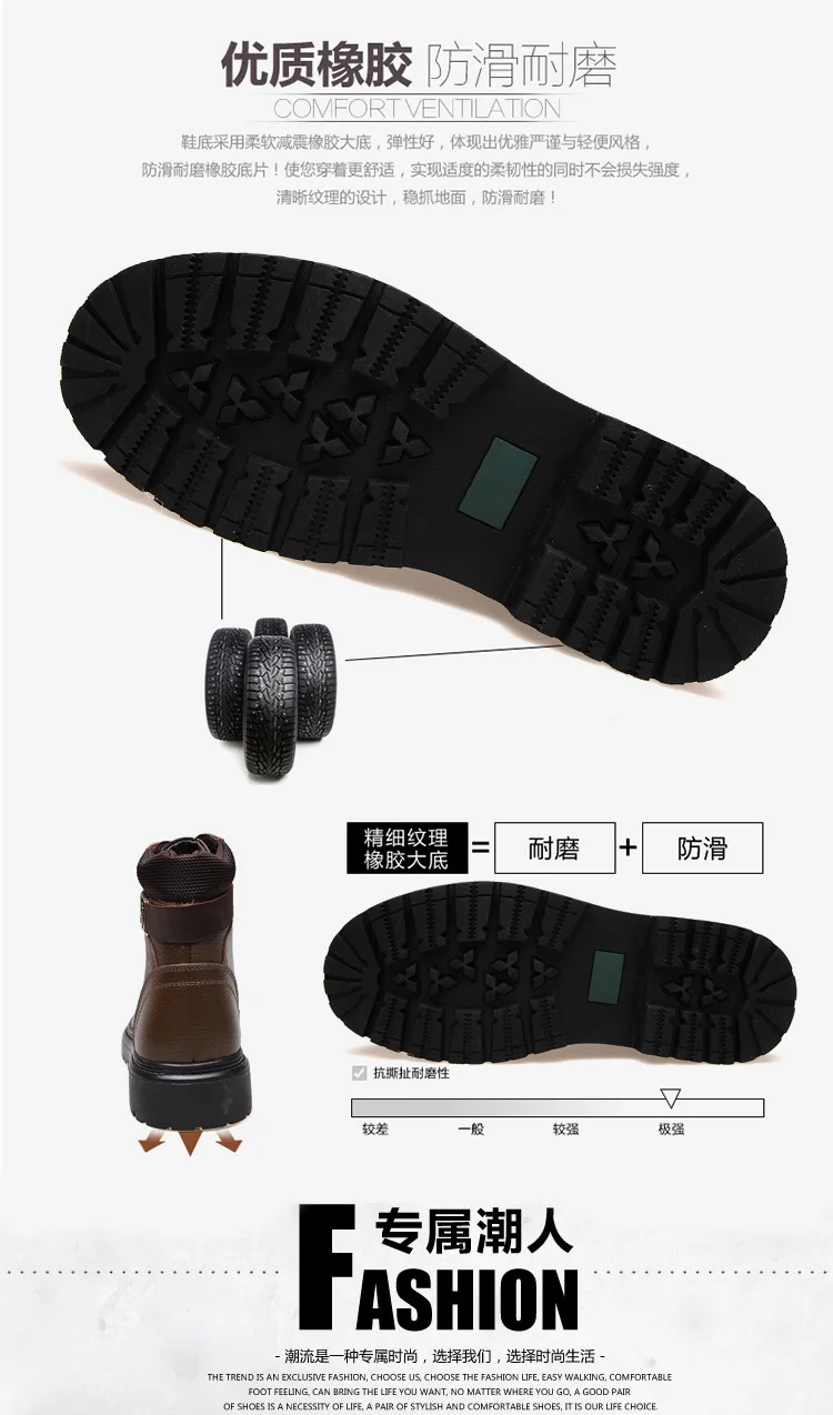 2025 Man's Genuine Leather Boots Winter Snow Shoes Wool Inner Anti Slip Father Ankle Boots Waterproof Man Snow Boots