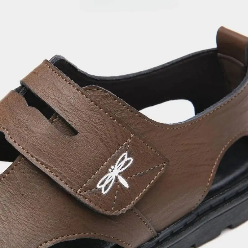 2025 New Fashion Brand Roman Sandals For Men Soft Sole Comfortable High-Quality Leather Beach Men's Casual Shoes