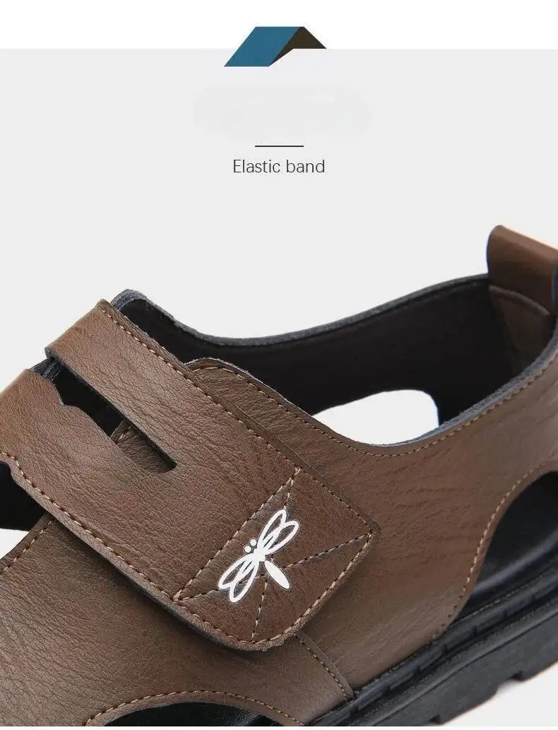 2025 New Fashion Brand Roman Sandals For Men Soft Sole Comfortable High-Quality Leather Beach Men's Casual Shoes