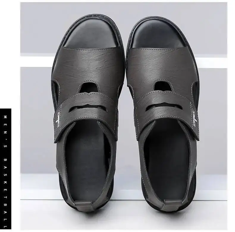 2025 New Fashion Brand Roman Sandals For Men Soft Sole Comfortable High-Quality Leather Beach Men's Casual Shoes