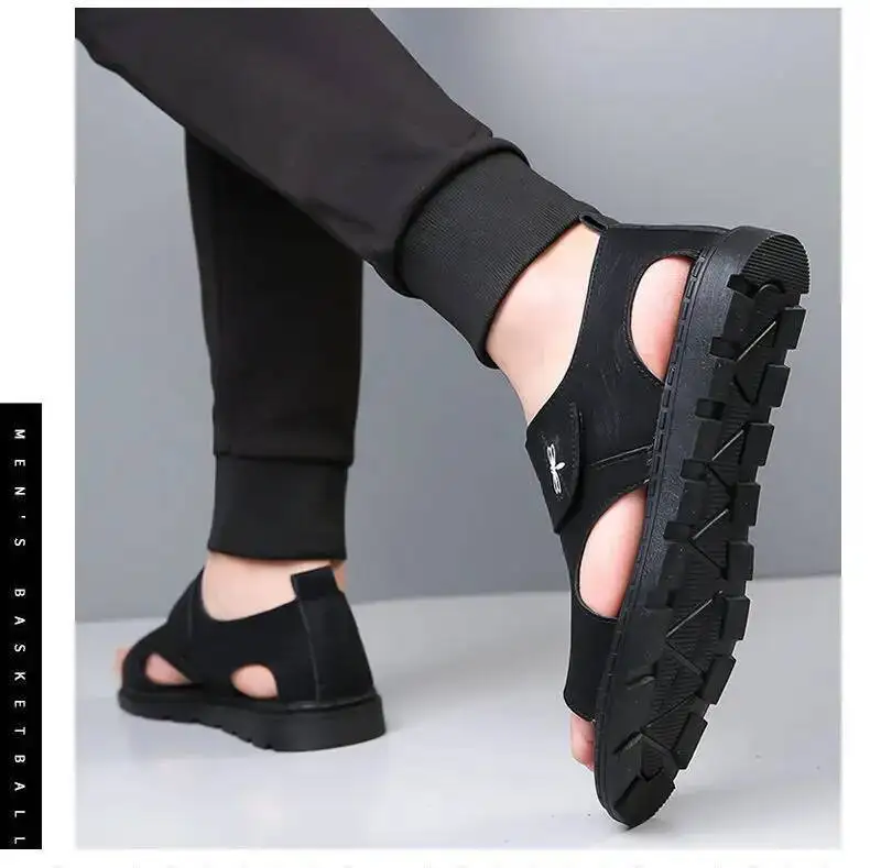 2025 New Fashion Brand Roman Sandals For Men Soft Sole Comfortable High-Quality Leather Beach Men's Casual Shoes