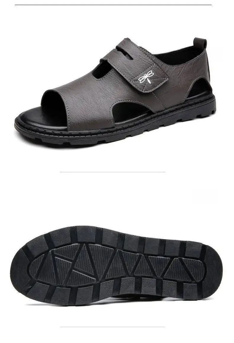 2025 New Fashion Brand Roman Sandals For Men Soft Sole Comfortable High-Quality Leather Beach Men's Casual Shoes