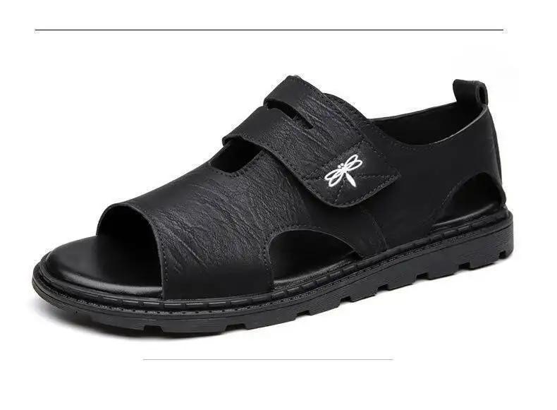 2025 New Fashion Brand Roman Sandals For Men Soft Sole Comfortable High-Quality Leather Beach Men's Casual Shoes