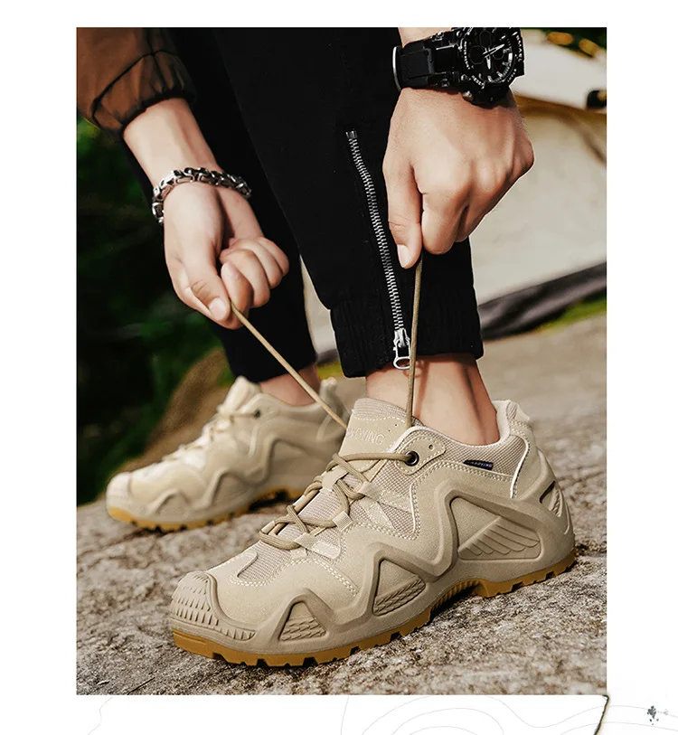 Men Sneakers 2025 Autumn New Outdoor Hiking Shoes Retro Platform Non-slip Casual Sneakers Lace-up Climbing Shoes Sports Shoes