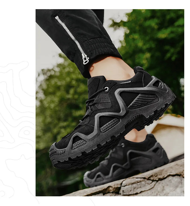 Men Sneakers 2025 Autumn New Outdoor Hiking Shoes Retro Platform Non-slip Casual Sneakers Lace-up Climbing Shoes Sports Shoes