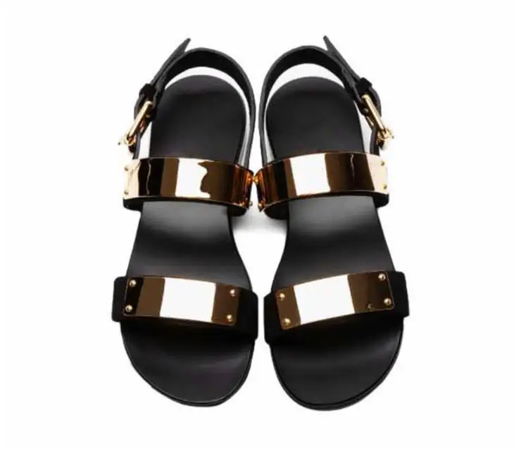 Summer Men Shoes Designer's Genuine Leather Men Sandalias Zapatos Mujer Rome Rock Fashion Mens Sandal Shoes flat men sandals