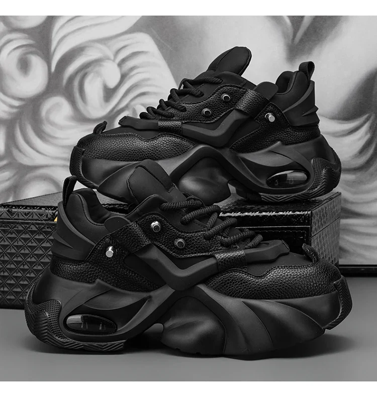 Spring Retro Brown Sneakers Men's Shoes 2025 Chunky Casual Sneakers for Men Comfortable Leather Mens Shoes Trainers basket homme